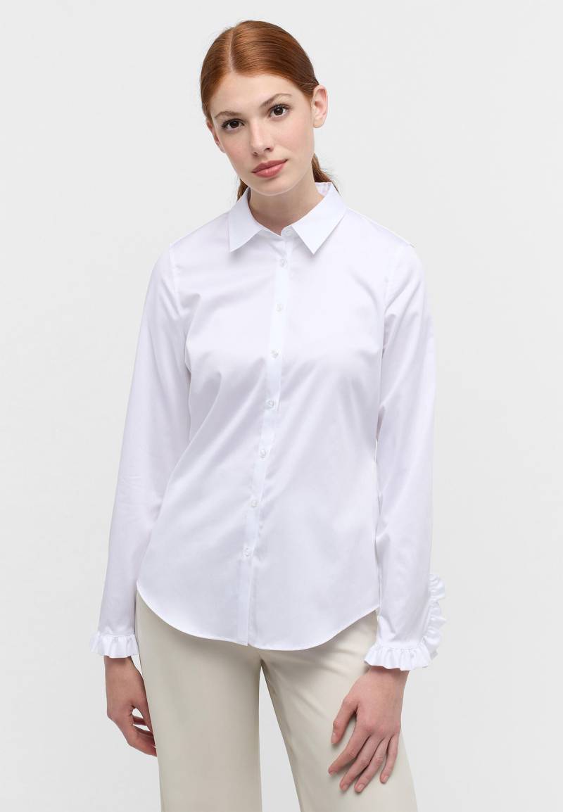 ETERNA - Satin Shirt Bluse Satingewebe Langarm weiß von ETERNA
