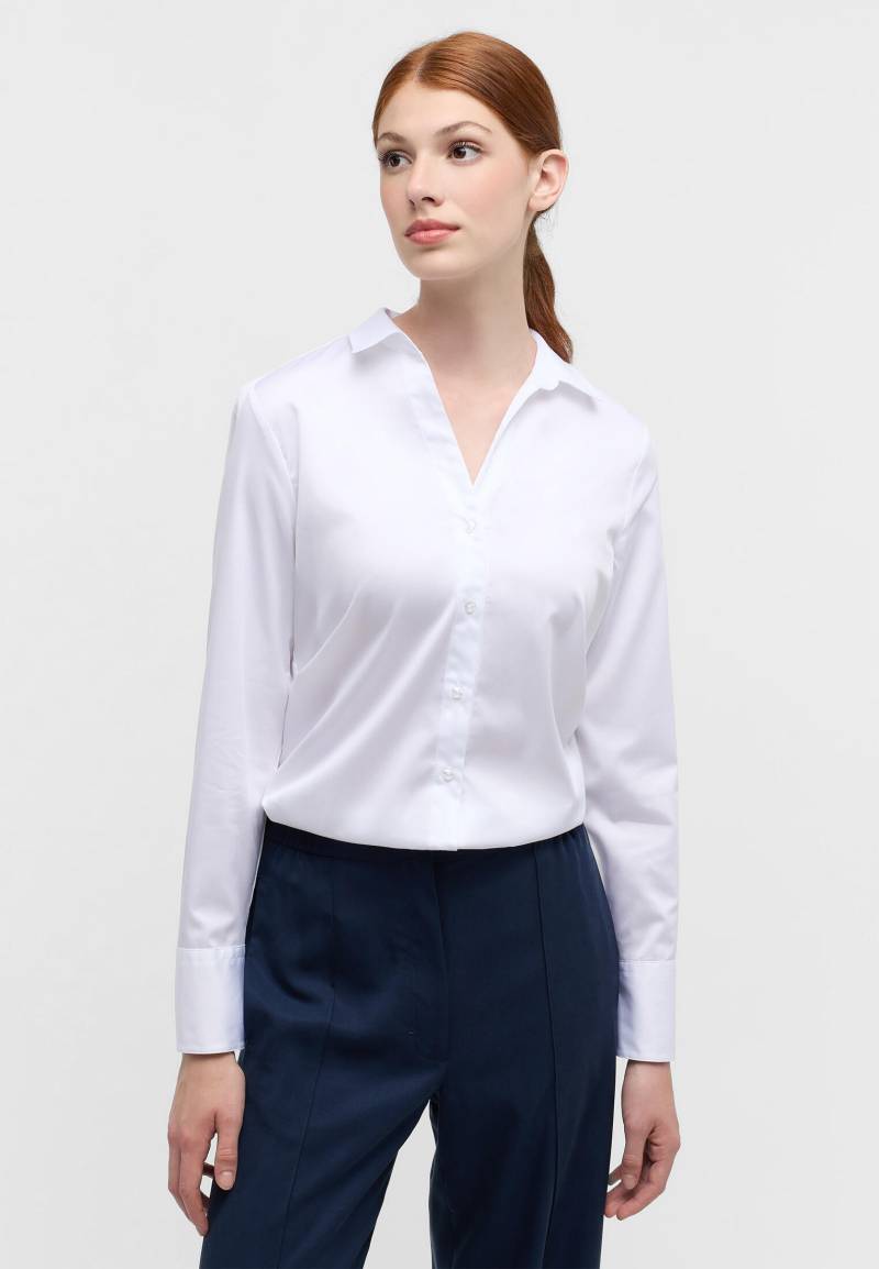 ETERNA - Satin Shirt Bluse Satingewebe Langarm weiß von ETERNA