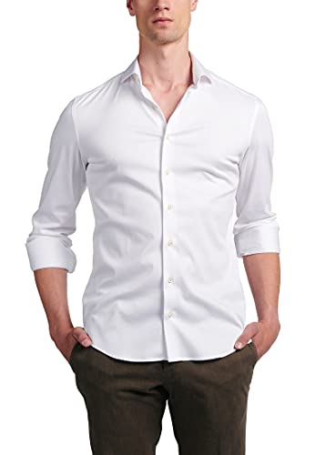 ETERNA Slim Fit 1863 Hemd Langarm Haifischkragen Jersey weiß Größe 39 von ETERNA
