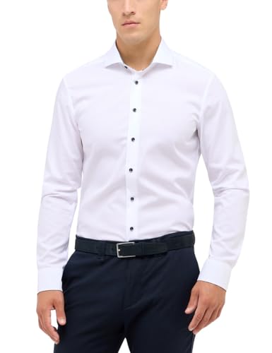 ETERNA Slim Fit Hemd Langarm Haifischkragen weiß Größe 44 von ETERNA