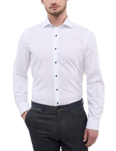 ETERNA Slim Fit Hemd Langarm New Kent Kragen weiß Größe 38 von ETERNA