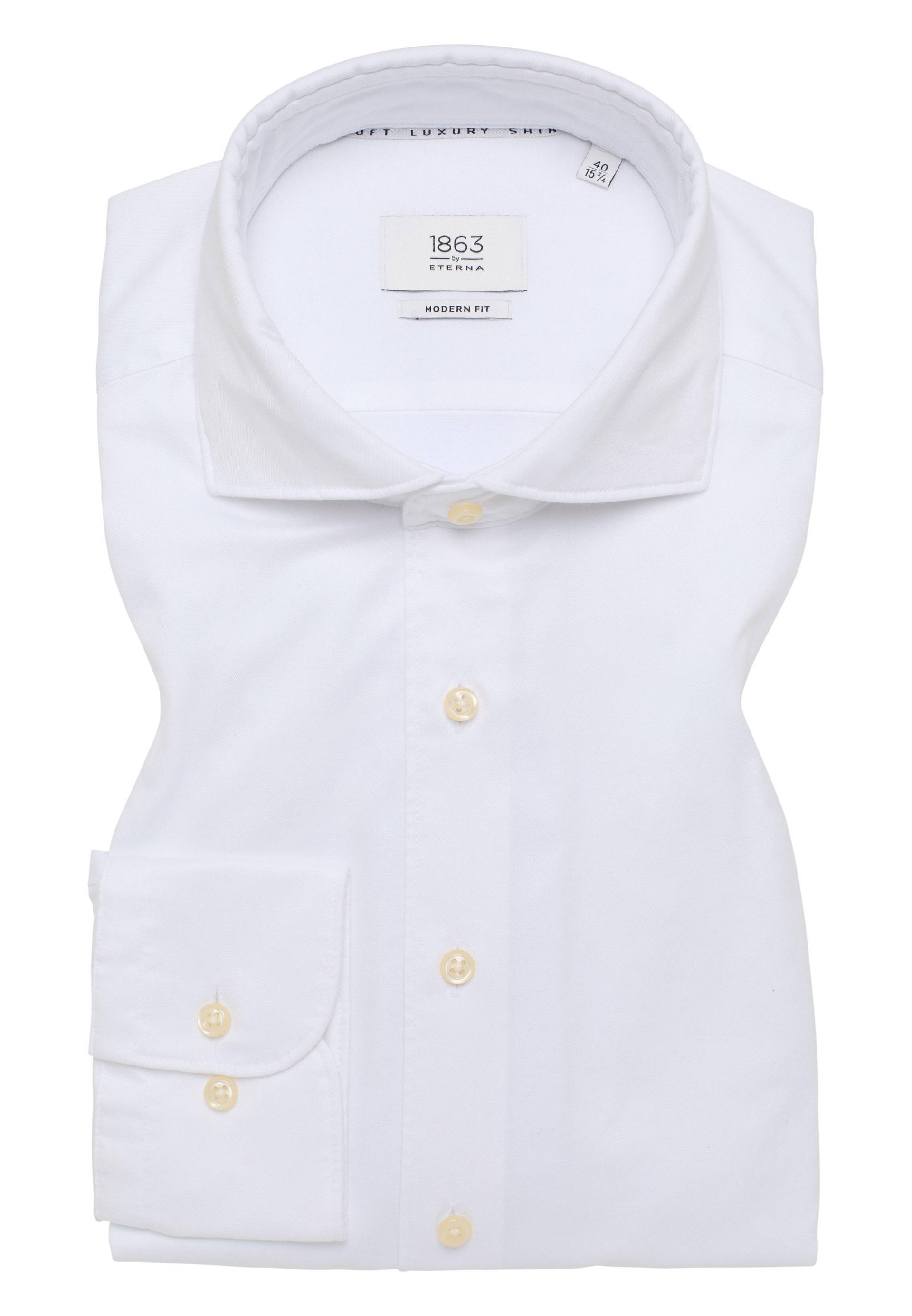 ETERNA - Soft Luxury Shirt Twill Langarm off-white von ETERNA