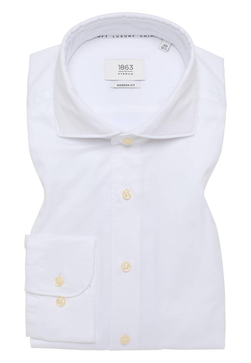 ETERNA - Soft Luxury Shirt Twill Langarm off-white von ETERNA