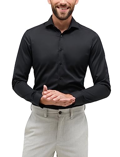 ETERNA Super Slim Cover Hemd Langarm Haifischkragen schwarz Größe 38 von ETERNA