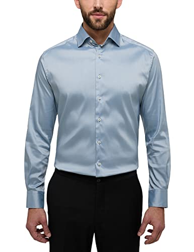 ETERNA Herren Performance Shirt MODERN FIT 1/1 graublau 48_H_1/1 von ETERNA