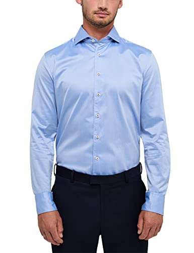 eterna Herren Soft Luxury Shirt Slim FIT 1/1 Mittelblau 39_H_1/1 von ETERNA