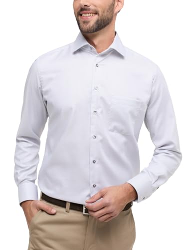 ETERNA Modern Fit Hemd Langarm New Kent Kragen Streifen grau Größe 42 von ETERNA