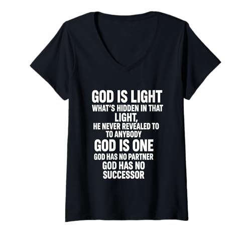 Damen Gott ist Licht Die unsichtbare Wahrheit jenseits der Offenbarung T-Shirt mit V-Ausschnitt Damen Gott ist Licht Die unsichtbare Wahrheit jenseits der Offenbarung T-Shirt mit V-Ausschnitt von ETERNAL LIGHT ETERNAL TRUTH REVEALED