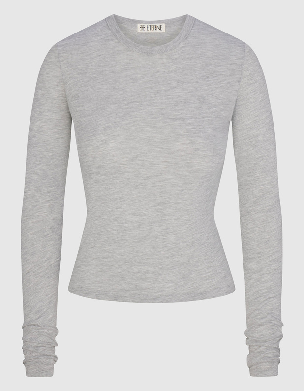 Fitted Crewneck Heather Grey von ÉTERNE