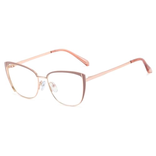 Cat Eye Brille Metall Damen Herren Mode(3) von ETETGVG