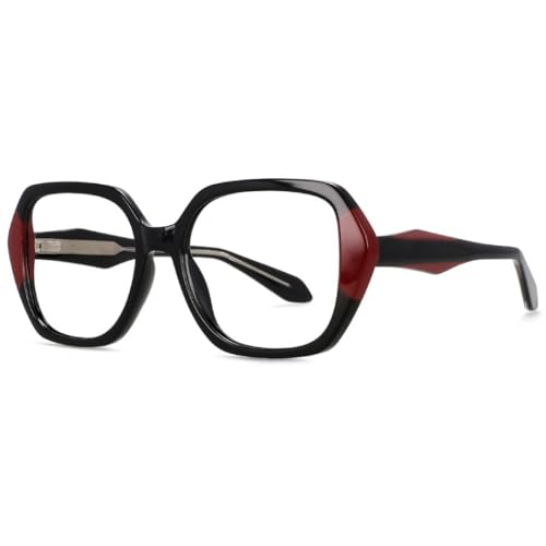 Cat Eye-Brille für Damen, Vintage, Kunststoff, Titan, großer Rahmen (1) von ETETGVG