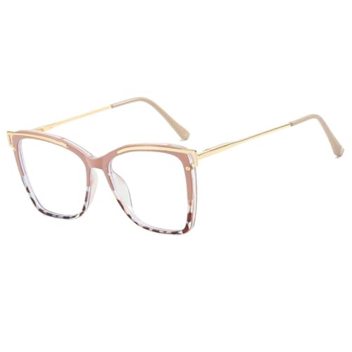 ETETGVG Cat Eye Brillengestell Damen Farbblock Klare Brille (4) von ETETGVG