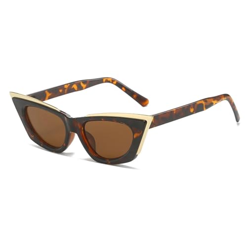 ETETGVG Cat-Eye-Sonnenbrille für Damen und Herren, Retro, Luxus, Hip-Hop-Trend, Outdoor, Reisen, Party, UV400 (Leopardenbraun) von ETETGVG