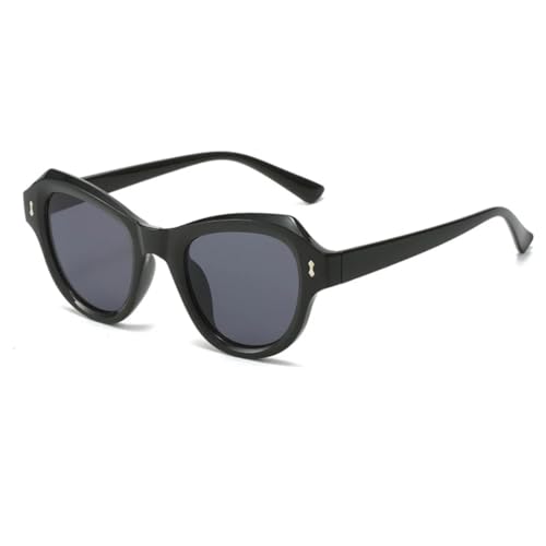 ETETGVG Cat Eye Sonnenbrille für Damen und Herren, Vintage-Persönlichkeit, Hip-Hop, Outdoor, Reisen, Autofahren, UV400 (Schwarz/Grau) von ETETGVG