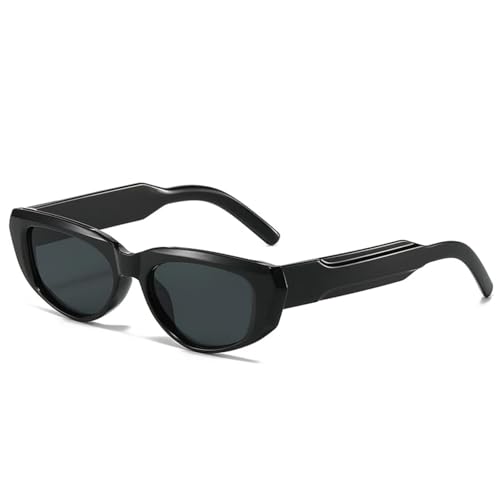 ETETGVG Cat-Eye-Sonnenbrille mit kleinem Rahmen für Männer und Frauen, Vintage, trendig, luxuriös, für Outdoor- und Reisezwecke, UV400 (Schwarz-Grau) von ETETGVG