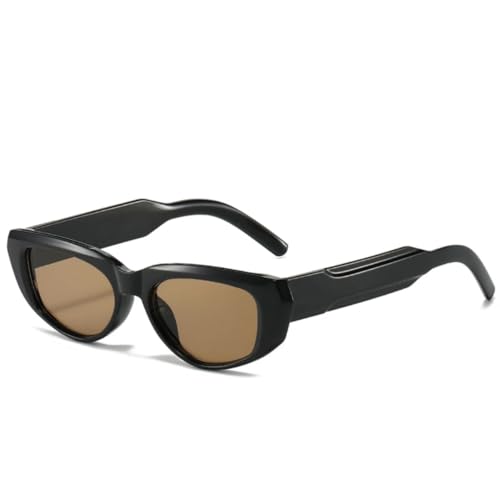 ETETGVG Cat-Eye-Sonnenbrille mit kleinem Rahmen für Männer und Frauen, Vintage, trendig, luxuriös, für Outdoor- und Reisezwecke, UV400 (Schwarzbraun) von ETETGVG