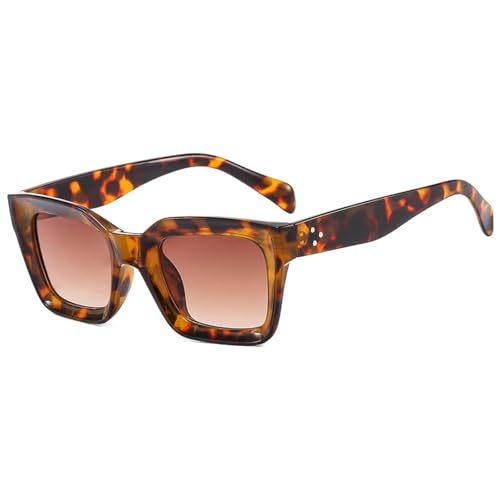 ETETGVG Luxus-Sonnenbrille für Damen und Herren, Vintage, übergroß, großer Rahmen, Reise-UV400 (Leopardenbraun) von ETETGVG