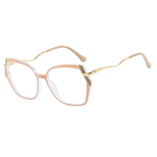 ETETGVG Polygon Große Brillenfassung Damen Klare Brille(1) von ETETGVG