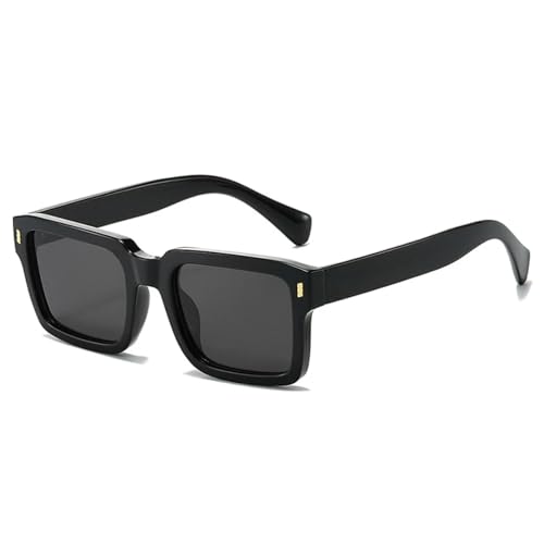 ETETGVG Retro-Sonnenbrille für Männer und Frauen, trendig, luxuriös, für Outdoor-Reisen, UV400 (Schwarz-Grau) von ETETGVG