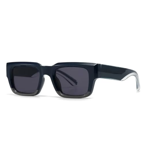 ETETGVG Sonnenbrille für Damen und Herren, Punk, breite Beine, Farbverlauf, luxuriös (C4 Dunkelgrün-Grau) von ETETGVG
