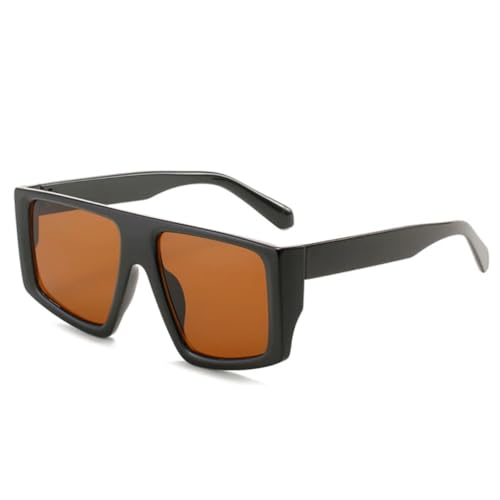 ETETGVG Sonnenbrille für Damen und Herren, Vintage, großer Rahmen, Punk, Outdoor, Reisen, Angeln, UV400 (Schwarzbraun) von ETETGVG