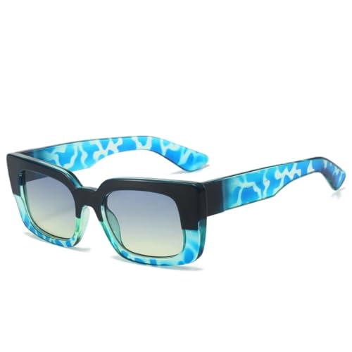 ETETGVG Sonnenbrille für Männer und Frauen, Retro, trendiger kleiner Rahmen, für draußen und Reisen, UV400 (Leopardenblau) von ETETGVG