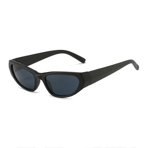 ETETGVG Sport-Sonnenbrille für Damen und Herren, Punk-Trend, Luxus, Katzenauge, Radfahren, UV400 (Schwarz-Grau) von ETETGVG