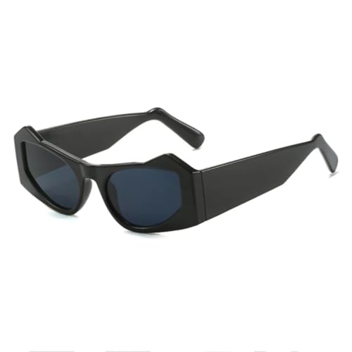 ETETGVG Vintage Luxus Hip Hop Cat Eye Sonnenbrille für Damen und Herren Outdoor Reisen UV400 (Schwarz Grau) von ETETGVG