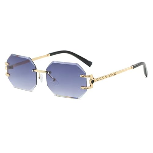 ETETGVG Vintage Sonnenbrille für Damen und Herren, rechteckig, rahmenlos (2) von ETETGVG