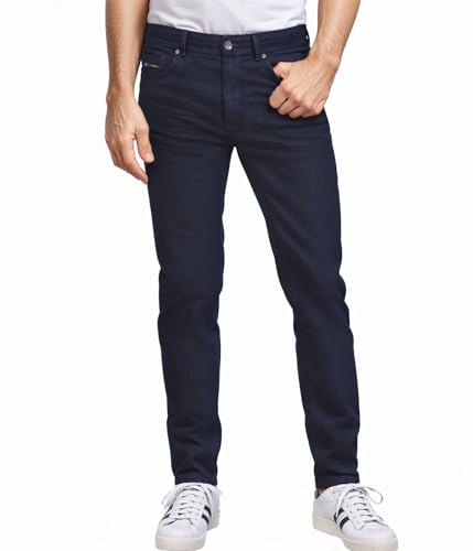 ETHANOL Herren Slim Hyper Stretch Classic Straight Leg Denim Jeans, Apl22885sk-pk3puelp-blue, 32W / 32L von ETHANOL