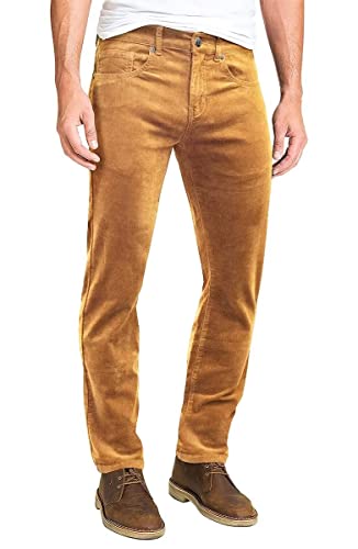 ETHANOL Herren Slim Stretch Casual Cord Hose - Beige - 32W / 32L von ETHANOL