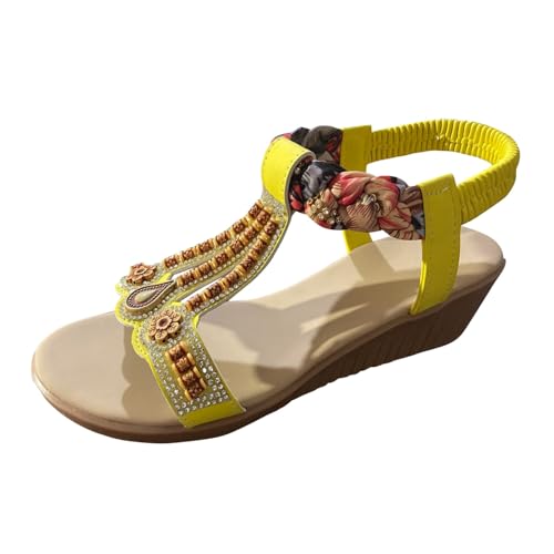 ETHKIA Sommerschuhe Damen Sandalen Bequem Sandalen Damen Sommerschuhe Sandaletten Damen Mit Absatz Trekking Sandaletten Damen Mit Absatz Stoßfest Sport- & Outdoorsandalen für Damen von ETHKIA