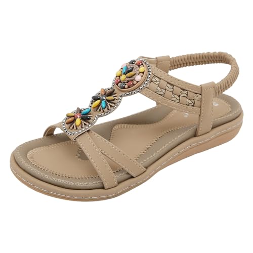 ETHKIA Sommerschuhe Geschlossene Sandalen Damen Bequem Sandalen Damen Sommerschuhe Damen Schuhe Trekking Keilabsatz Schuhe Damen Stoßfest Sport- & Outdoorsandalen für Damen von ETHKIA