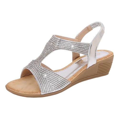 ETHKIA Sommerschuhe Sandalen Breite Füße Damen Elegant Barfuss Schuhe Damen Sommerschuhe Keilabsatz Schuhe Damen Walking Keilabsatz Schuhe Damen Sommerschuhe Sport- & Outdoorsandalen für Damen von ETHKIA