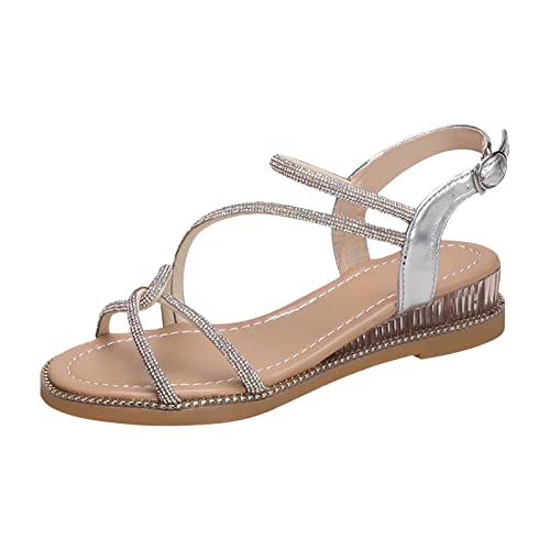 ETHKIA Sommerschuhe Sandalen Jungen Elegant Hausschuhe Damen Sommerschuhe High Heels Trekking Schuhe Damen Stoßfest Sport- & Outdoorsandalen für Damen von ETHKIA