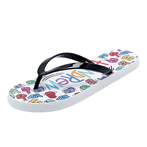 Flip Flops Damen Hochzeit Männer Frauen Flache Sandalen Mode Strand Clip Toe Fischgräten Hausschuhe Wasserdichte Atmungsaktive Nicht Positionierung Druck Hausschuhe Schuhe Senfgelb Damen (Black, 44) von ETHKIA