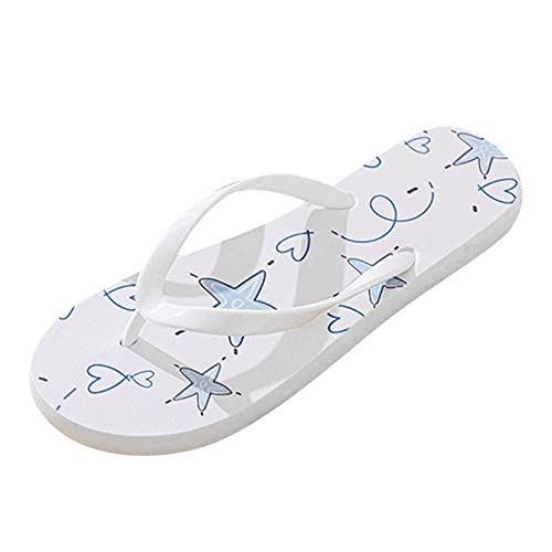 Wasserfeste Schuhe Damen Pflege Männer Frauen Flache Sandalen Mode Strand Clip Toe Fischgräten Hausschuhe Wasserdichte Atmungsaktive Nicht Positionierung Druck Hausschuhe Schuhe Damen (White, 36) von ETHKIA