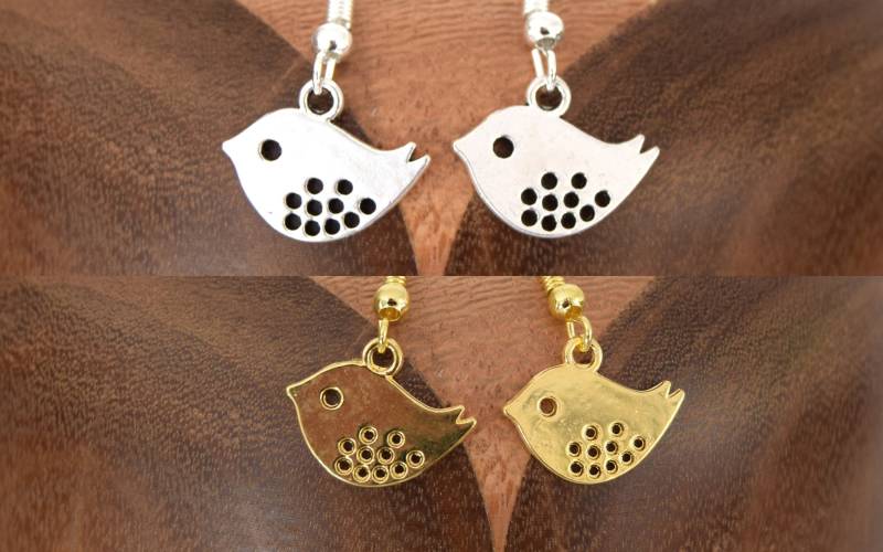 Ohrringe Silber/Goldene Vogel, Clips Vöglein Silber/Golden Ohrringe Silber/Goldene Vogel, Clips Vöglein Silber/Golden von ETHNICFEATHER