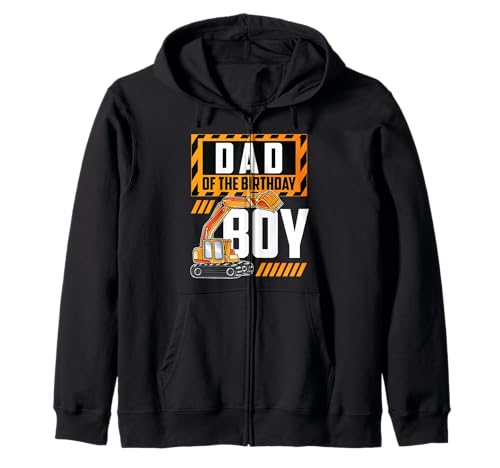 Fahrzeugbau Bagger Dad of The Birthday Boy Kapuzenjacke Fahrzeugbau Bagger Dad of The Birthday Boy Kapuzenjacke von ETHRLO construction birthday shirts men Women kids