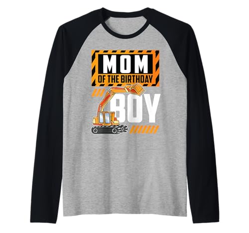 Fahrzeugbau Bagger Mama des Geburtstags Junge Raglan Fahrzeugbau Bagger Mama des Geburtstags Junge Raglan von ETHRLO construction birthday shirts men Women kids