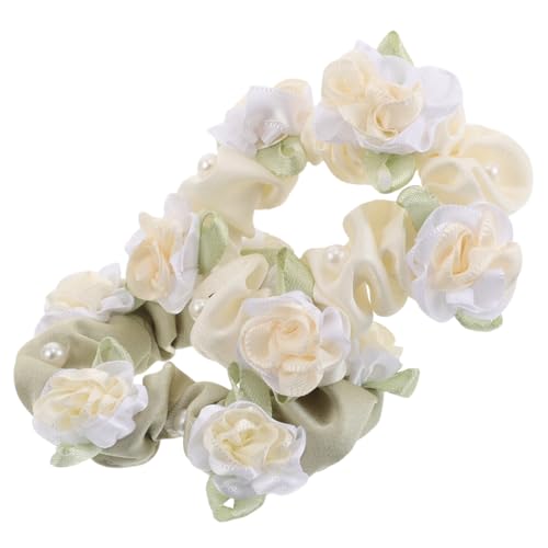 ETHZZLE 2stücke Blumen-haargummis Elastische Seile Für Damen Haaraccessoires Für Schnelle Frisuren Und Sport Blumenhaarbänder Und Haarknoten Aus Weichem Material von ETHZZLE