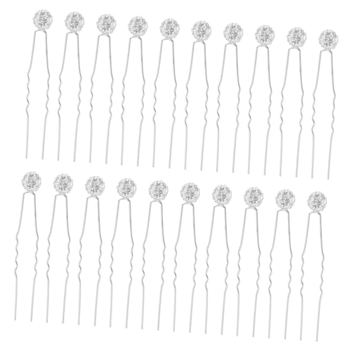 ETHZZLE 20stücke Metall-haarnadeln Mit Strass-kugeln U-förmige Haarnadel Für Braut Brautjungfer Hochzeit Party Haarspangen Für Frauen Dekorative Haarnadeln von ETHZZLE