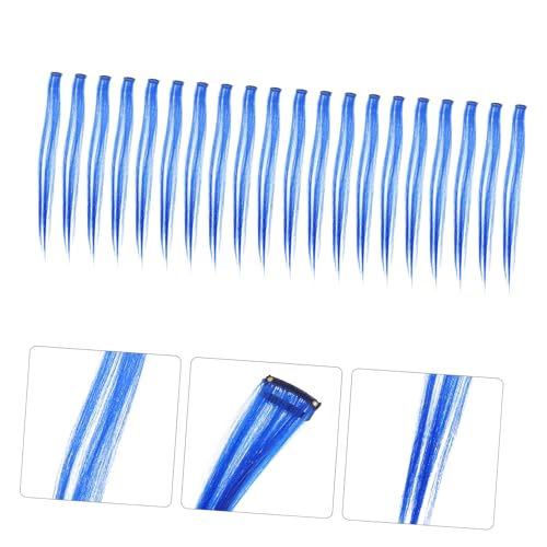 ETHZZLE 20 Stück Teiliges Bunte Glatte Haarverlängerungen aus Synthetischem Haar Clip Extensions für Frauen Natürliches Tragegefühl Vielseitig für Alltag Party und Hochzeit Geeignet von ETHZZLE