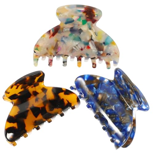 ETHZZLE 3 Stück Kleine Haarklammern aus Robustem Material mit Starkem Griff Modische Krallenspangen für Dickes Feines und Lockiges Haar Vielseitiges Haarschmuck Frauen und Mädchen von ETHZZLE