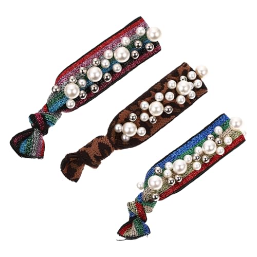 ETHZZLE 3 Stück Teiliges Perlen Haargummi Elastische Ponytail Halter Haarschmuck für Damen Mädchen Modisch Vielseitig Geeignet von ETHZZLE