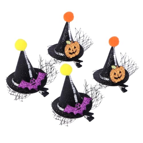 ETHZZLE 4 Stück Hut Haarspange Haarklammern Süße Halloween Haar Accessoires Für Frauen Und Clips Für Haare Kleine Dutts Haarnadel Elegante Mädchen Clips Haar Mini Mit Kleinem von ETHZZLE