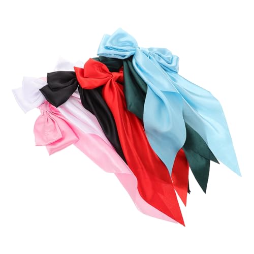 ETHZZLE 6 Stück Teiliges Haarschleifen mit Langen Satinbändern Französische Haarspangen in Rot Dunkelgrün und Komfortable Haarklammern für Damen und Mädchen Vielseitige Haarschmuck von ETHZZLE