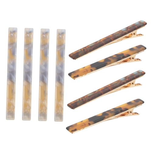 ETHZZLE 8stücke Flache Haarspangen Für Damen Aus Acetat Rutschfeste Spangen Im Retro-schildpatt-look Accessoires Für Büro Schule Und Freizeit Große Haarspangen Zum Stylen von ETHZZLE