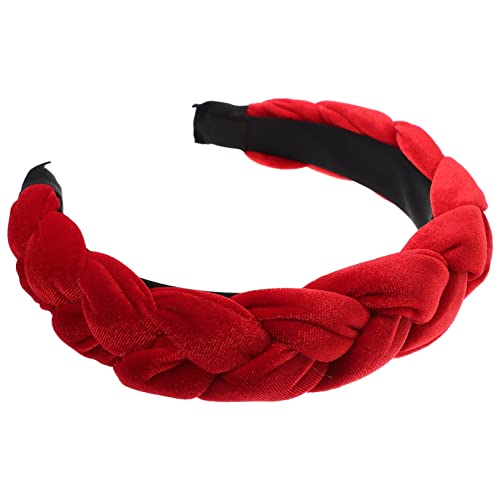 ETHZZLE Breites Geflochtenes Haarband Damen aus Weichem Samt Gepolstertes Stirnband für Mädchen Modisches Haarschmuck Accessoire für Alltag und Besondere Anlässe von ETHZZLE