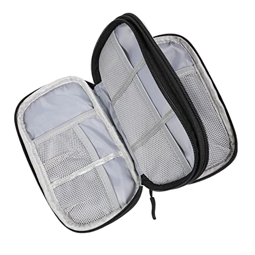 ETHZZLE Elektronik Organizer Tasche Multi-Layer Kabelaufbewahrung Zipper Pouch Für Reise Outdoor Und Technik Zubehör Große Kapazität Mysteriösem Schwarz von ETHZZLE
